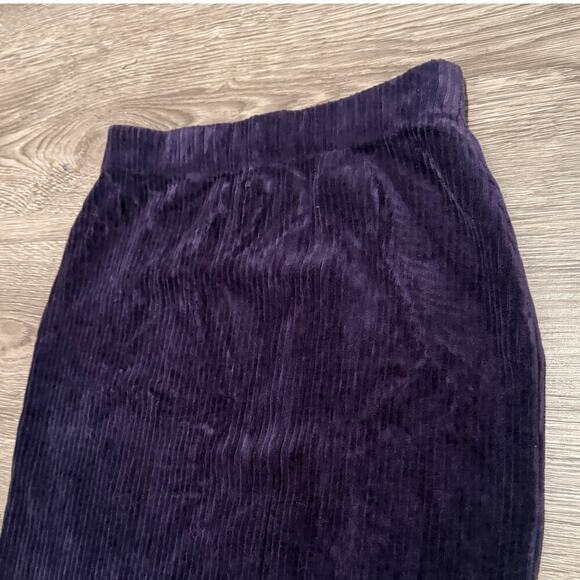 Free People Helen Midi Skirt Dark Purple Corduroy Velvet XS Whimsigoth Coquette - Picture 4 of 10
